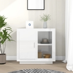 Credenza Bianco Lucido 80x40x75 cm