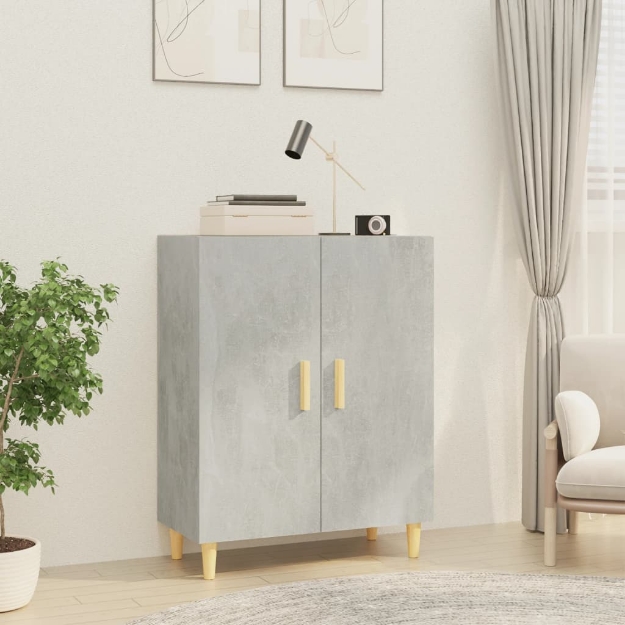 Credenza Grigio Cemento 70x34x90 cm in Legno Multistrato