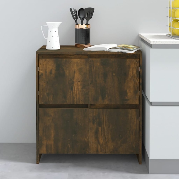 Credenza Rovere Fumo 70x41x75 cm in Truciolato