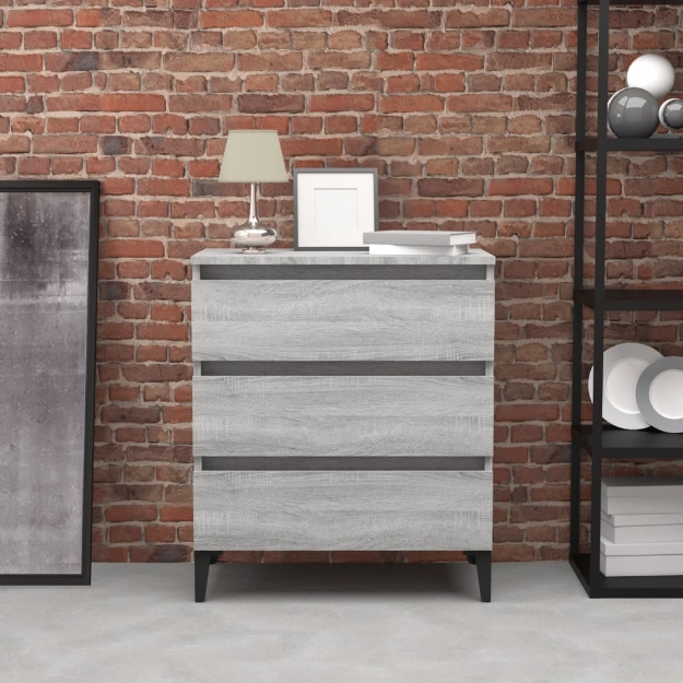 Credenza Grigio Sonoma 60x35x69 cm in Legno Multistrato