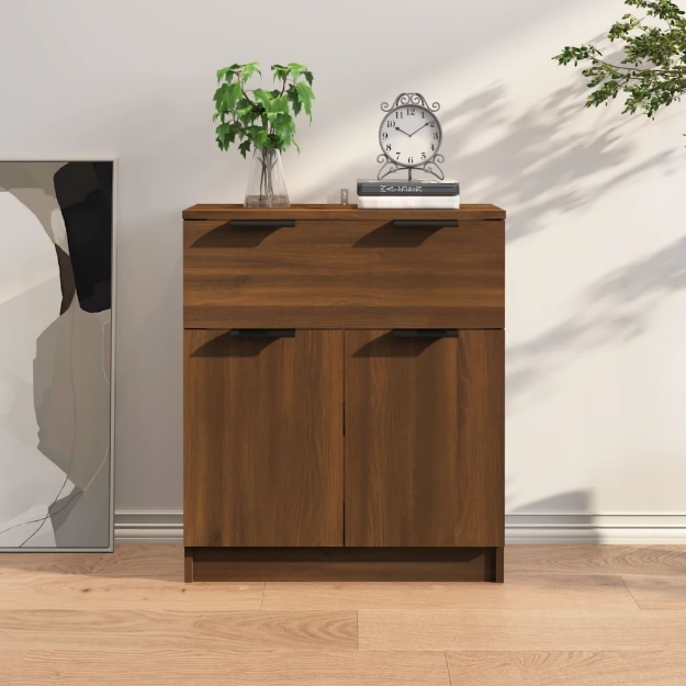 Credenza Rovere Marrone 60x30x70 cm in Legno Multistrato