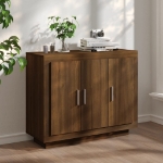 Credenza Rovere Marrone 92x35x75 cm in Legno Multistrato