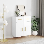 Credenza 69,5x34x90 cm in Legno Multistrato Bianco Lucido