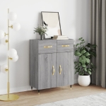 Credenza Grigio Sonoma 69,5x34x90 cm in Legno Multistrato