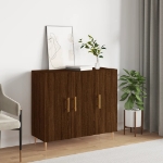 Credenza Rovere Marrone 90x34x80 cm in Legno Multistrato