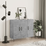 Credenza Grigio Cemento 90x34x80 cm in Legno Multistrato