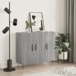 Credenza Grigio Sonoma 90x34x80 cm in Legno Multistrato