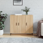 Credenza Rovere Sonoma 90x34x80 cm in Legno Multistrato