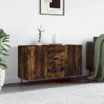 Credenza Rovere Fumo 100x36x60 cm in Legno Multistrato