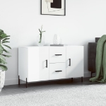 Credenza Bianco Lucido 100x36x60 cm in Legno Multistrato