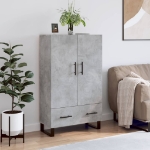 Credenza Grigio Cemento 69,5x31x115 cm in Legno Multistrato