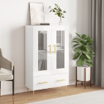 Credenza Bianco Lucido 69,5x31x115 cm in Legno Multistrato