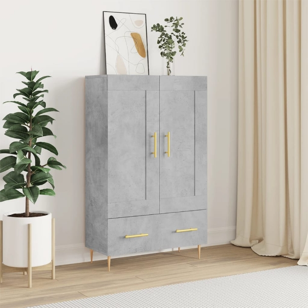 Credenza Grigio Cemento 69,5x31x115 cm in Legno Multistrato