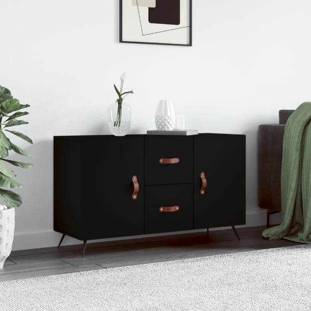 Credenza Nera 100x36x60 cm in Legno Multistrato