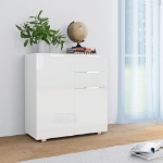 Credenza con Finitura Lucida Bianca 71x35x80 cm in Truciolato