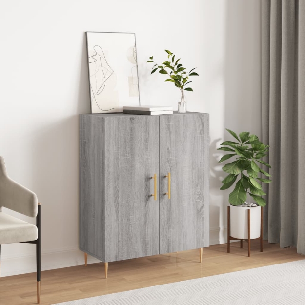 Credenza Grigio Sonoma 69,5x34x90 cm in Legno Multistrato