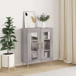 Credenza Grigio Sonoma 69,5x34x90 cm in Legno Multistrato