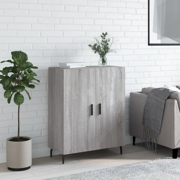 Credenza Grigio Sonoma 69,5x34x90 cm in Legno Multistrato