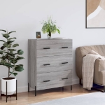 Credenza Grigio Sonoma 69,5x34x90 cm in Legno Multistrato