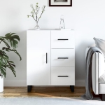 Credenza 69,5x34x90 cm in Legno Multistrato Bianco Lucido