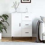 Credenza 69,5x34x90 cm in Legno Multistrato Bianco Lucido