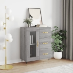 Credenza Grigio Sonoma 69,5x34x90 cm in Legno Multistrato