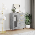 Credenza Grigio Cemento 69,5x34x90 cm in Legno Multistrato