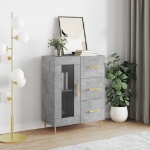 Credenza Grigio Cemento 69,5x34x90 cm in Legno Multistrato