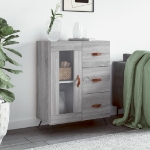 Credenza Grigio Sonoma 69,5x34x90 cm in Legno Multistrato