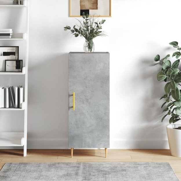 Credenza Grigio Cemento 34,5x34x90 cm in Legno Multistrato