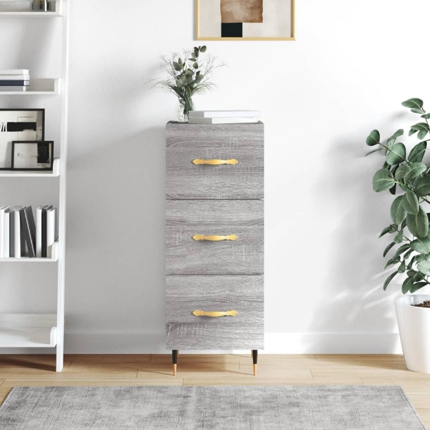 Credenza Grigio Sonoma 34,5x34x90 cm in Legno Multistrato