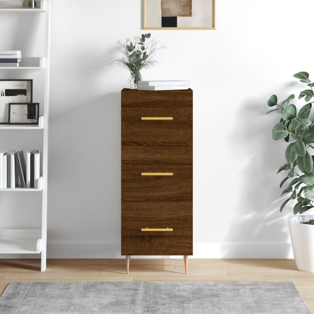 Credenza Rovere Marrone 34,5x34x90 cm in Legno Multistrato