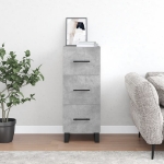 Credenza Grigio Cemento 34,5x34x90 cm in Legno Multistrato