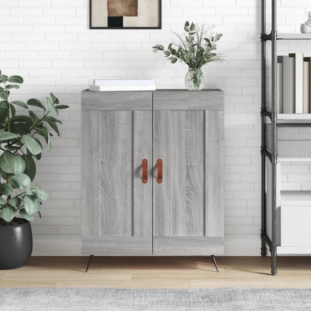 Credenza Grigio Sonoma 69,5x34x90 cm in Legno Multistrato