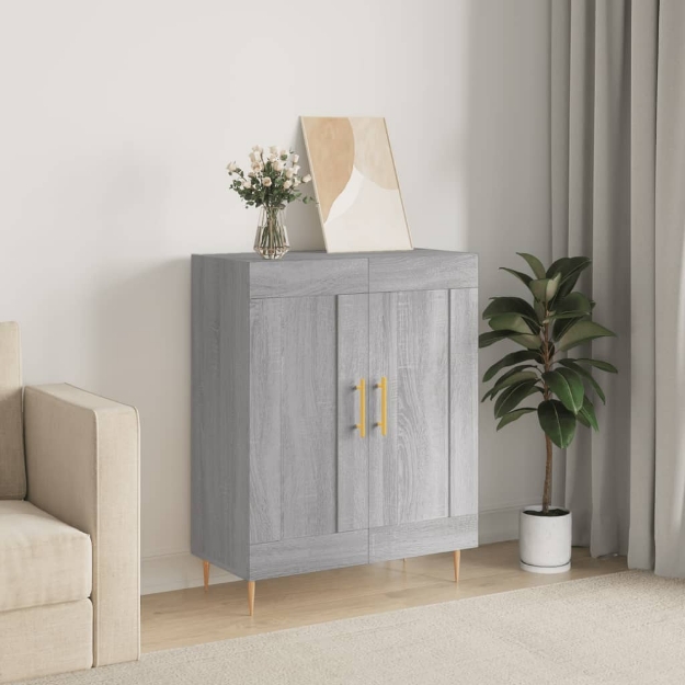 Credenza Grigio Sonoma 69,5x34x90 cm in Legno Multistrato