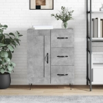 Credenza Grigio Cemento 69,5x34x90 cm in Legno Multistrato