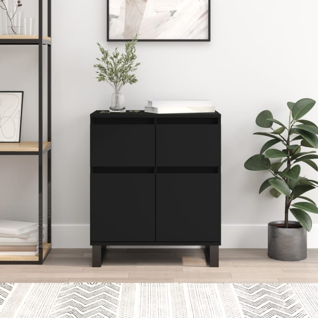 Credenza Nero 60x35x70 cm in Legno Multistrato