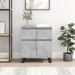 Credenza Grigio Cemento 60x35x70 cm in Legno Multistrato