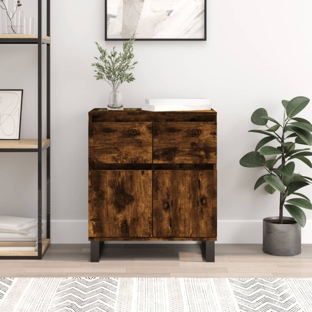 Credenza Rovere Fumo 60x35x70 cm in Legno Multistrato