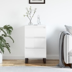 Credenza Bianco Lucido 40x35x70 cm in Legno Multistrato