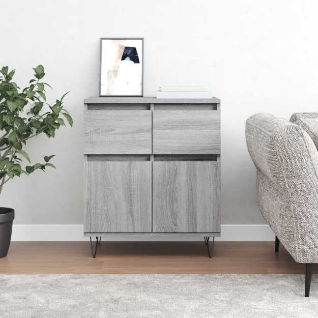 Credenza Grigio Sonoma 60x35x70 cm in Legno Multistrato