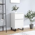 Credenza Bianco Lucido 40x35x70 cm in Legno Multistrato