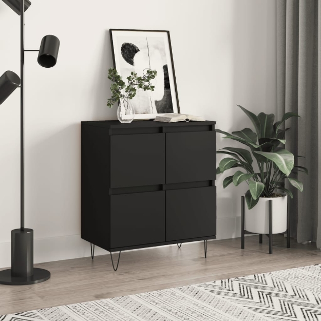 Credenza Nero 60x35x70 cm in Legno Multistrato