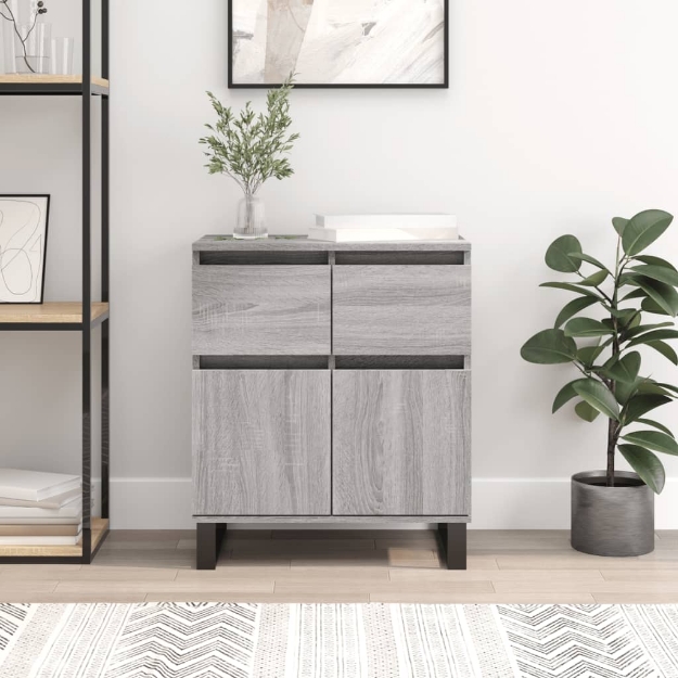 Credenza Grigio Sonoma 60x35x70 cm in Legno Multistrato