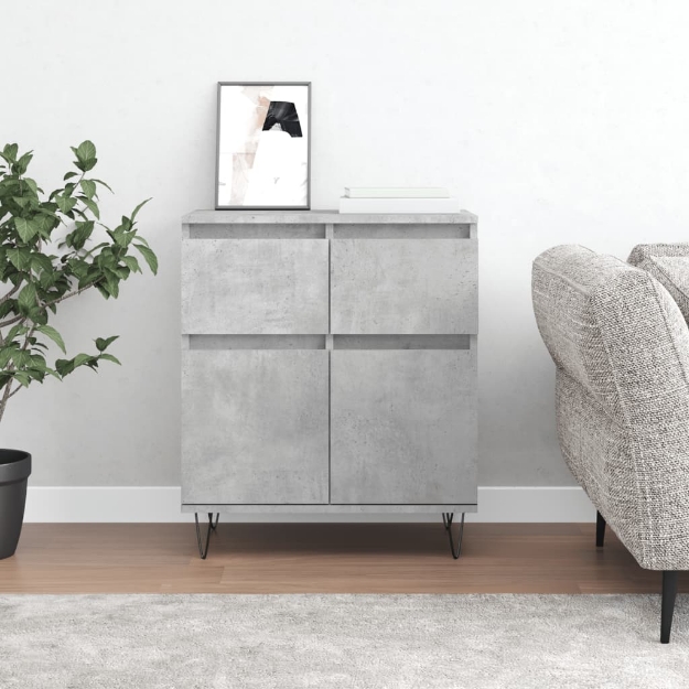 Credenza Grigio Cemento 60x35x70 cm in Legno Multistrato