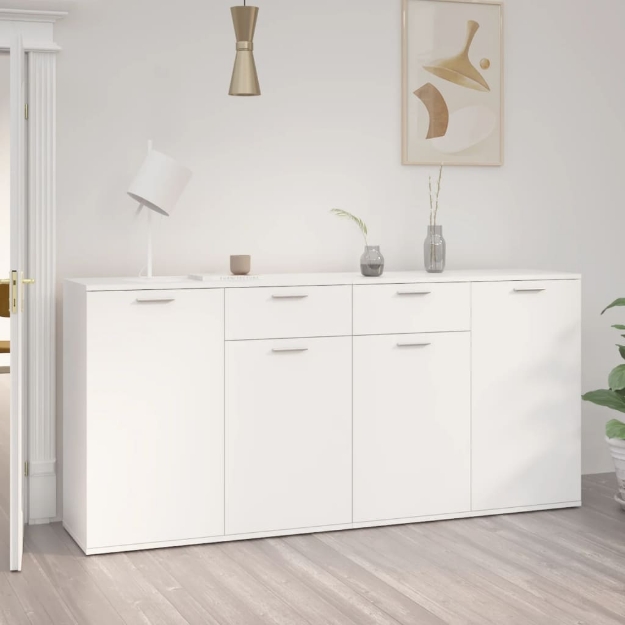 Credenza Bianca 160x36x75 cm in Truciolato