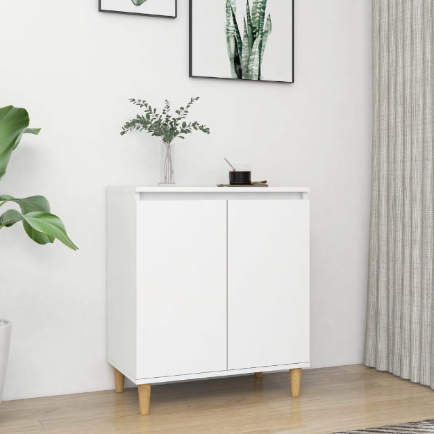 Credenza Bianca 103,5x35x70 cm in Legno Multistrato