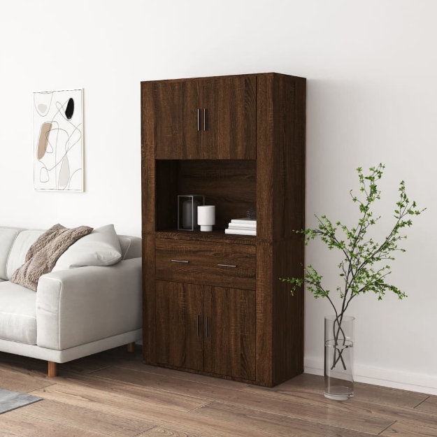 Credenza Rovere Marrone in Legno Multistrato