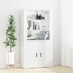 Credenza Bianco Lucido in Legno Multistrato