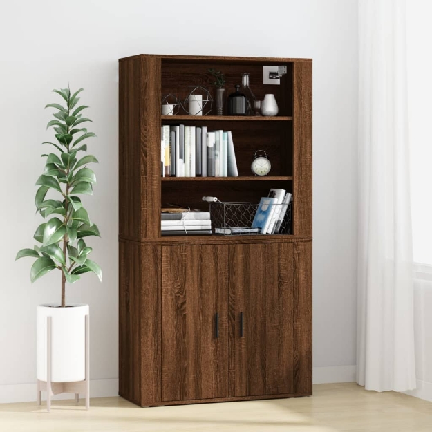 Credenza Rovere Marrone in Legno Multistrato